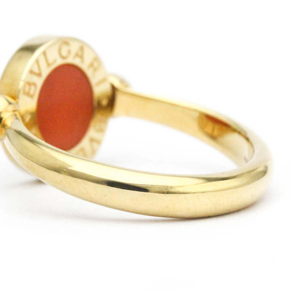 Polished BVLGARI BVLGARI-BVLGARI Flip Ring #6.5 Coral Onyx 18K Gold  BF562413 - Picture 3 of 6